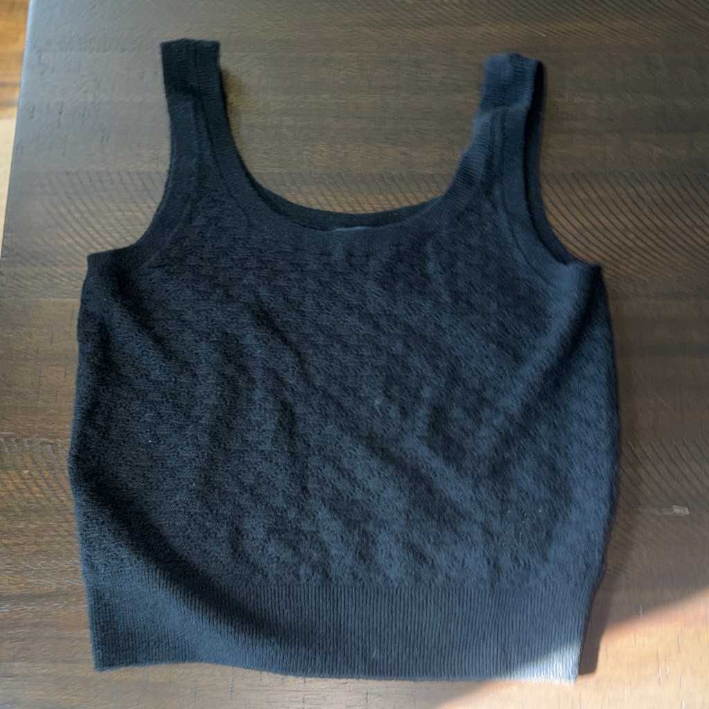 Gap Black Textured Knit Tank Top Women’s Small